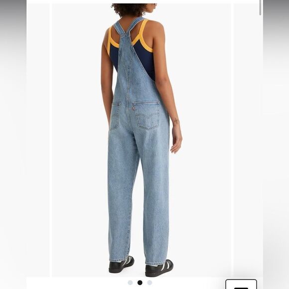 Levi’s Non Stretch Denim Jeans Overalls NWT Medium Wash Size XL - Picture 2 of 13